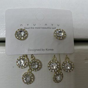 Gold Dangle diamond earring